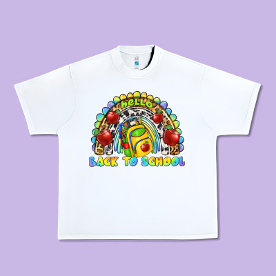 Hello Back To School Rainbow Urban Heavy Tee Designed By Texasbilliewilder