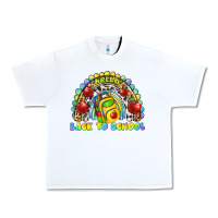 White hello back to school rainbow Urban Heavy Tee - texasbilliewilder