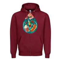 Burgundy american football and western roses teardrop Zipper Hoodie - BundleAndBundleShop
