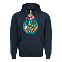 Navy american football and western roses teardrop Zipper Hoodie - BundleAndBundleShop