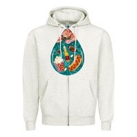 Oatmeal Heather american football and western roses teardrop Zipper Hoodie - BundleAndBundleShop