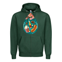 Sports Green american football and western roses teardrop Zipper Hoodie - BundleAndBundleShop