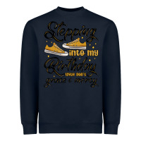Navy stepping into my birthday with god s grace and mer Heavyweight Sweatshirt - MaliasSmallBusiness