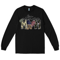 Black military mom Long Sleeve Tee - SublimationCraftShop