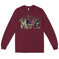 Burgundy military mom Long Sleeve Tee - SublimationCraftShop