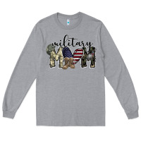 Heather Grey military mom Long Sleeve Tee - SublimationCraftShop