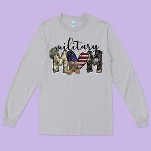 Military Mom Long Sleeve Tee Designed By Sublimationcraftshop