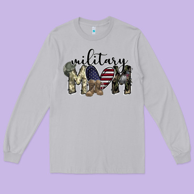 Military Mom Long Sleeve Tee Designed By Sublimationcraftshop