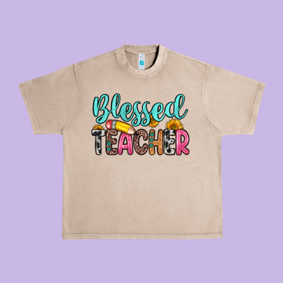 Blessed Teacher Urban Heavy Tee Designed By Zillion Design Studio