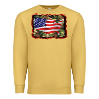 Antique Gold distressed american flag Premium Sweatshirt - BarkalooDesign