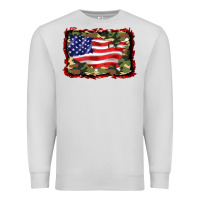 Dove Grey distressed american flag Premium Sweatshirt - BarkalooDesign