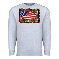 Heather Grey distressed american flag Premium Sweatshirt - BarkalooDesign