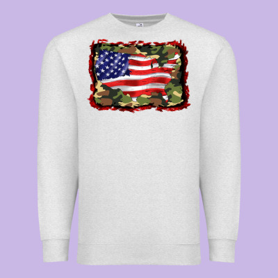 Distressed American Flag Premium Sweatshirt Designed By Barkaloodesign