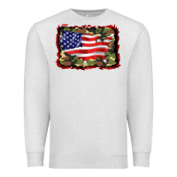 Oatmeal Heather distressed american flag Premium Sweatshirt - BarkalooDesign