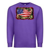 Purple distressed american flag Premium Sweatshirt - BarkalooDesign