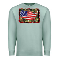 Seafoam distressed american flag Premium Sweatshirt - BarkalooDesign
