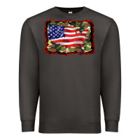 Smoke distressed american flag Premium Sweatshirt - BarkalooDesign