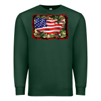 Sports Green distressed american flag Premium Sweatshirt - BarkalooDesign