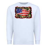 White distressed american flag Premium Sweatshirt - BarkalooDesign