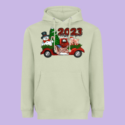 Happy New Year Truck 2023 Heavyweight Hoodie Designed By Jasminsmagicworld