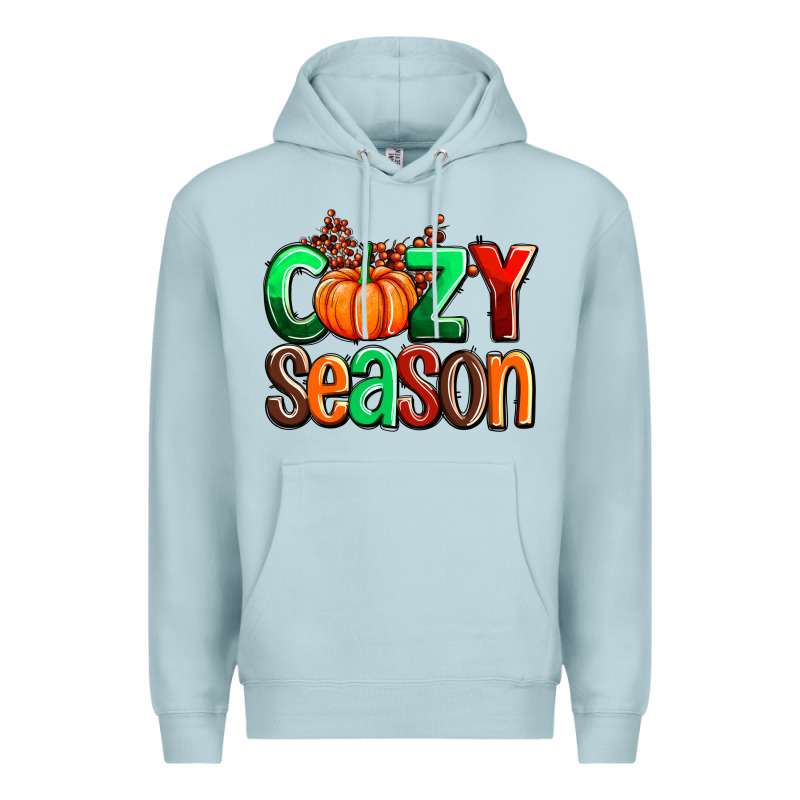 Cozy Season With Fall Colors Palette And Pumpkin Premium Hoodie by AdoDesignShop | Teevron