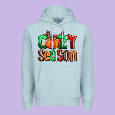 Cozy Season With Fall Colors Palette And Pumpkin Premium Hoodie Designed By Adodesignshop