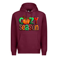 Burgundy cozy season with fall colors palette and pumpkin Premium Hoodie - AdoDesignShop