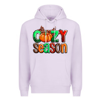 Lilac cozy season with fall colors palette and pumpkin Premium Hoodie - AdoDesignShop