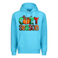 Ocean Blue cozy season with fall colors palette and pumpkin Premium Hoodie - AdoDesignShop