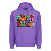 Purple cozy season with fall colors palette and pumpkin Premium Hoodie - AdoDesignShop
