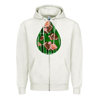 Oatmeal Heather american football and western roses teardrop Zipper Hoodie - BundleAndBundleShop