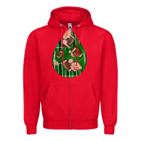 Red american football and western roses teardrop Zipper Hoodie - BundleAndBundleShop