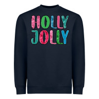 Navy holly jolly Heavyweight Sweatshirt - MaliasSmallBusiness