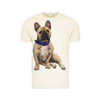 Vintage Arctic French bulldog with royal blue Vintage Tee - RanaPortraitStore