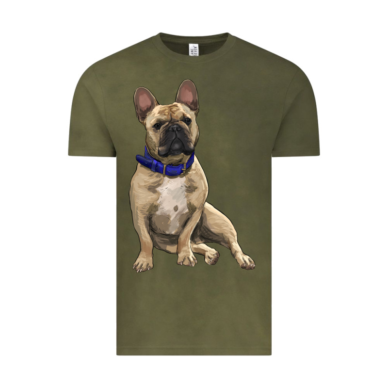 French Bulldog With Royal Blue Vintage Tee by RanaPortraitStore | Teevron