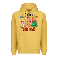 Antique Gold eating christmas cookies for two Premium Hoodie - MaliasSmallBusiness