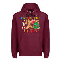 Burgundy eating christmas cookies for two Premium Hoodie - MaliasSmallBusiness