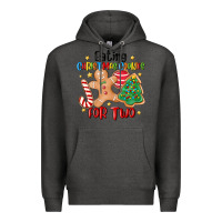 Charcoal Heather eating christmas cookies for two Premium Hoodie - MaliasSmallBusiness