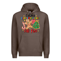 Coffee eating christmas cookies for two Premium Hoodie - MaliasSmallBusiness