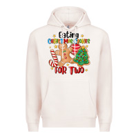 Pale Pink eating christmas cookies for two Premium Hoodie - MaliasSmallBusiness