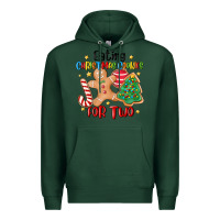 Sports Green eating christmas cookies for two Premium Hoodie - MaliasSmallBusiness