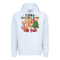 White eating christmas cookies for two Premium Hoodie - MaliasSmallBusiness