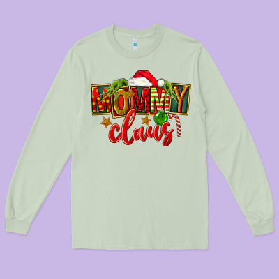 Christmas Mommy Claus Long Sleeve Tee Designed By Fadigitalartstudio