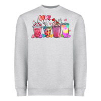 Heather Grey love coffee cups Heavyweight Sweatshirt - MaliasSmallBusiness