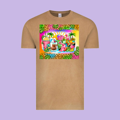 Summer Coffee Cups Vintage Tee Designed By Zillion Design Studio