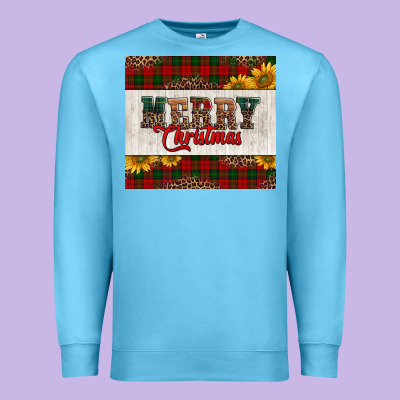 Merry Christmas Sunflowers Premium Sweatshirt Designed By Jasminsmagicworld