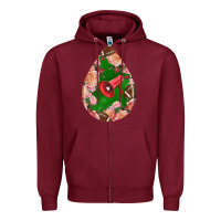 Burgundy american football and western roses teardrop Zipper Hoodie - BundleAndBundleShop
