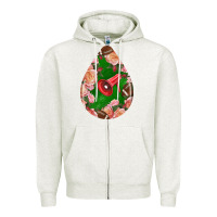 Oatmeal Heather american football and western roses teardrop Zipper Hoodie - BundleAndBundleShop