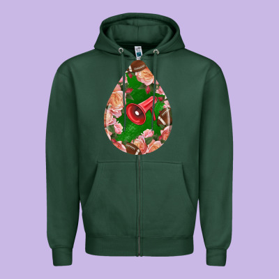 American Football And Western Roses Teardrop Zipper Hoodie Designed By Bundleandbundleshop