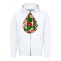 White american football and western roses teardrop Zipper Hoodie - BundleAndBundleShop